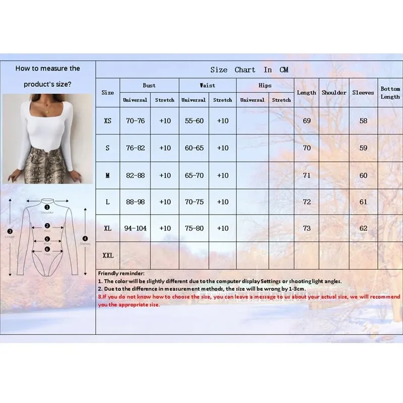 Body s dlouhým rukávem jaro 2025 límeček čtvercového střihu Pevný bodycon elastický návlek Sexy Y2k Dámské oblečení Fashion Club Party 2520