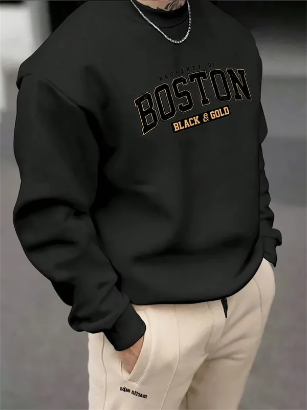 Simple Letters Pattern Sweatshirts For Men Fashion Trendy Streetwear 3D Printed Hoodies Cool Oversized Hip Hop Pullovers Tops