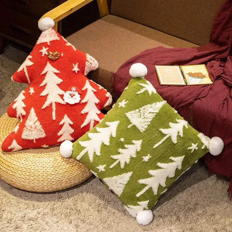 1PC Christmas Tree Stuffed Throw Pillow Sofa Cushion Home Christmas Party Winter Decor Gift