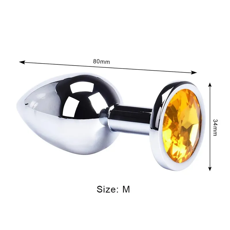 Stainless Steel Anal Plug Butt Plug With Jewelry Colorful Crystal Anus Plug Adults Sex Toys for Men Women Gay Adult Game Sex Toy