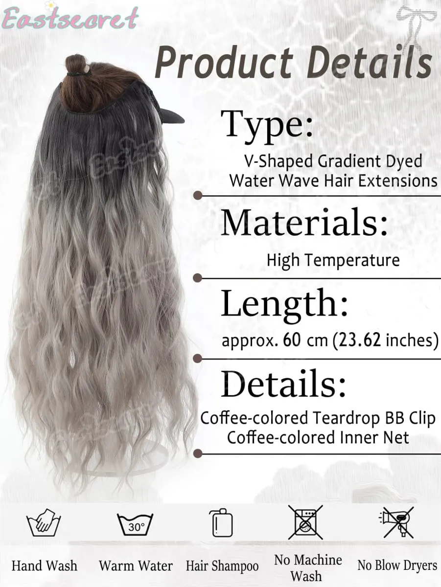 Synthetic Long Clip In One Piece Hair Extension 5 Clips V-Shaped Clip In Hair Extensions Heat Resistant Fake Hair