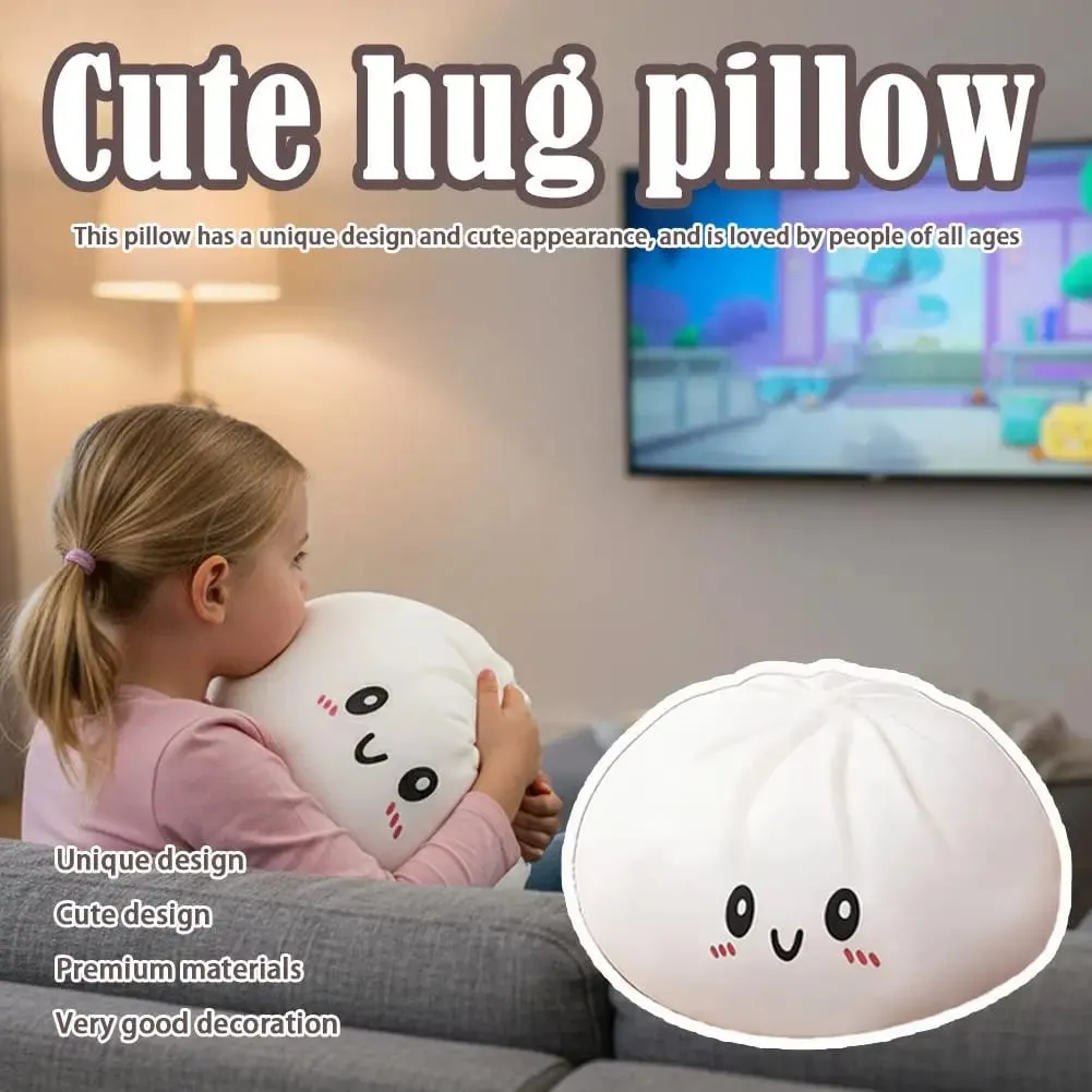 Large Simulation Bun Pillow Stress Relief Ball Fidget Sensory Toy Food Squishy Bun Squeeze Dough Ball Fun Gifts Anti-Anxiety