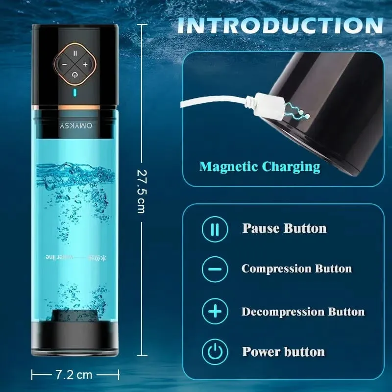 Automatic Water Penis Pump Sex Toy Male Electric Penis Training Enlargement Extender Stronger Bigger Erection Adult Sex Pleasure — image 6