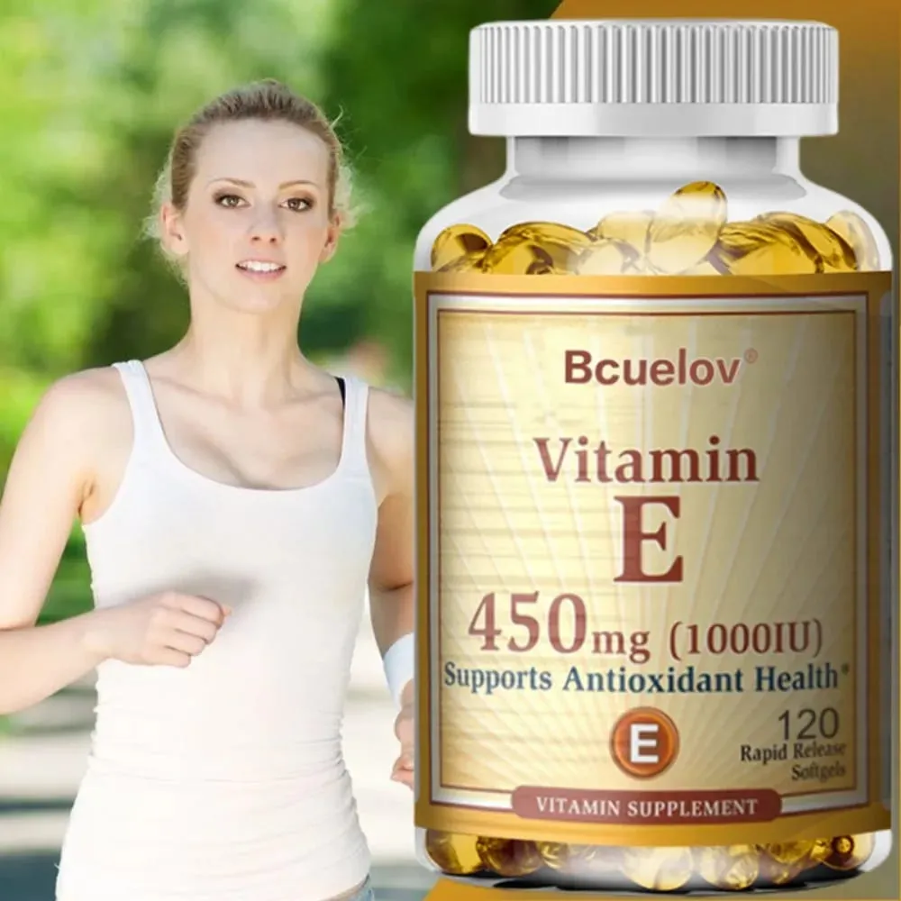 Vitamin E 1000IU Capsules - Supports Skin Cardiovascular Health Boosts Immunity Anti-aging Skin Health