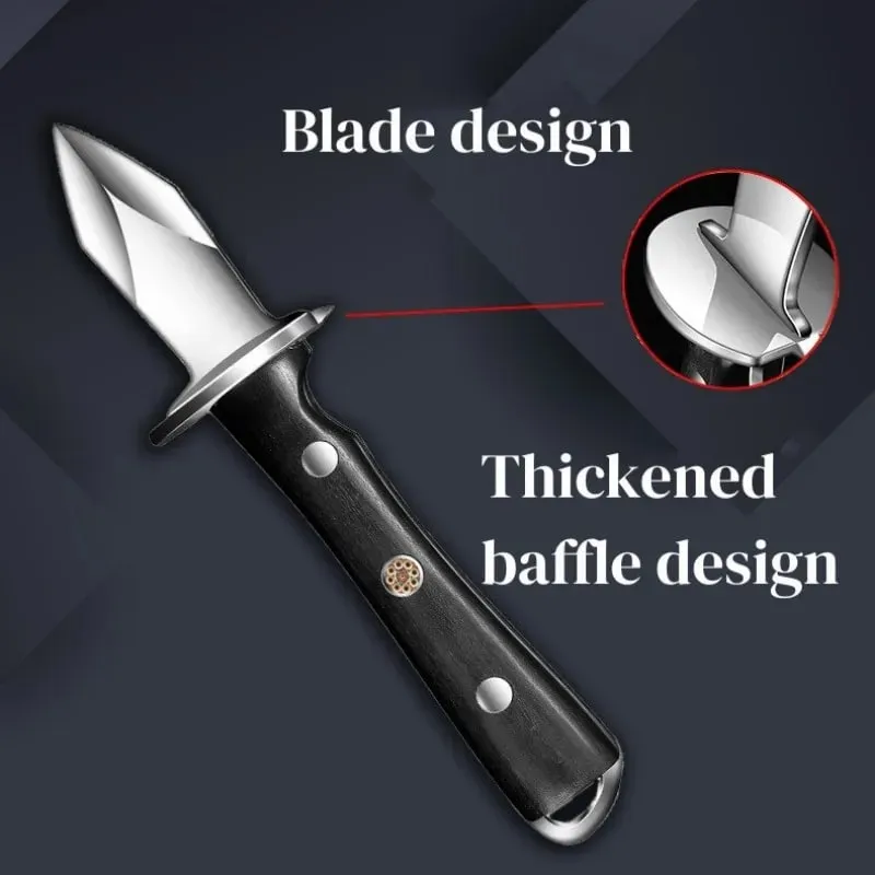 Black Color Wood Stainless Steel Oyster Knife Kitchen Tools Accessories Light Luxury Thickened Shell Opener Gadgets