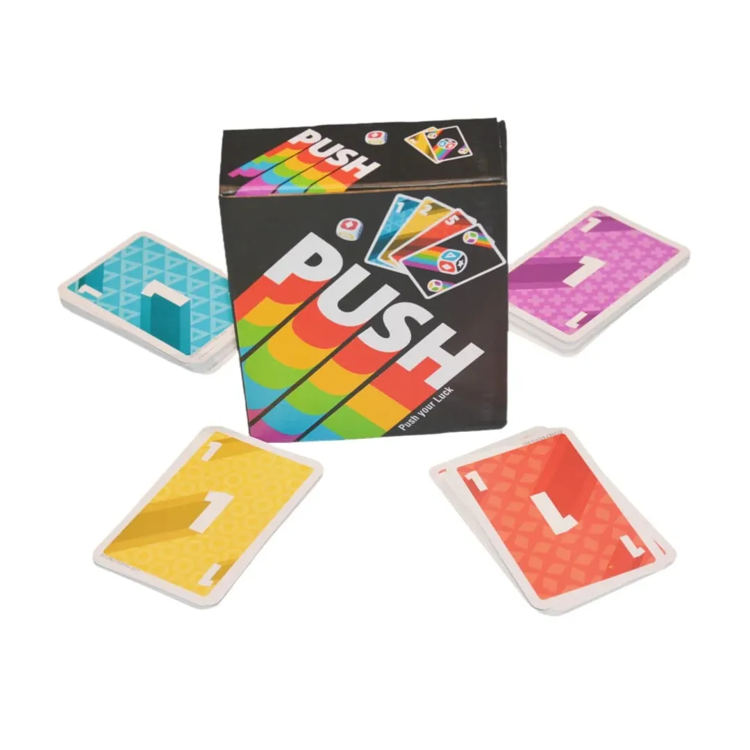《Push 2026》 a Card Game Board Game Interactive Game with Instructions in English Spanish French German Italian and Dutch Fast-Paced Easy to Learn a Great Choice for Parties