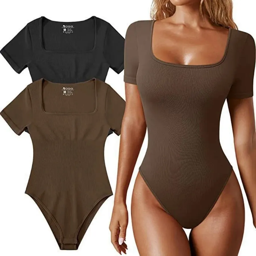 Women Sleeveless Yoga Bodysuit Square Neck Summer One Piece Swimsuits Sexy Lingerie Sports Fitness Women Rompers Bodysuits