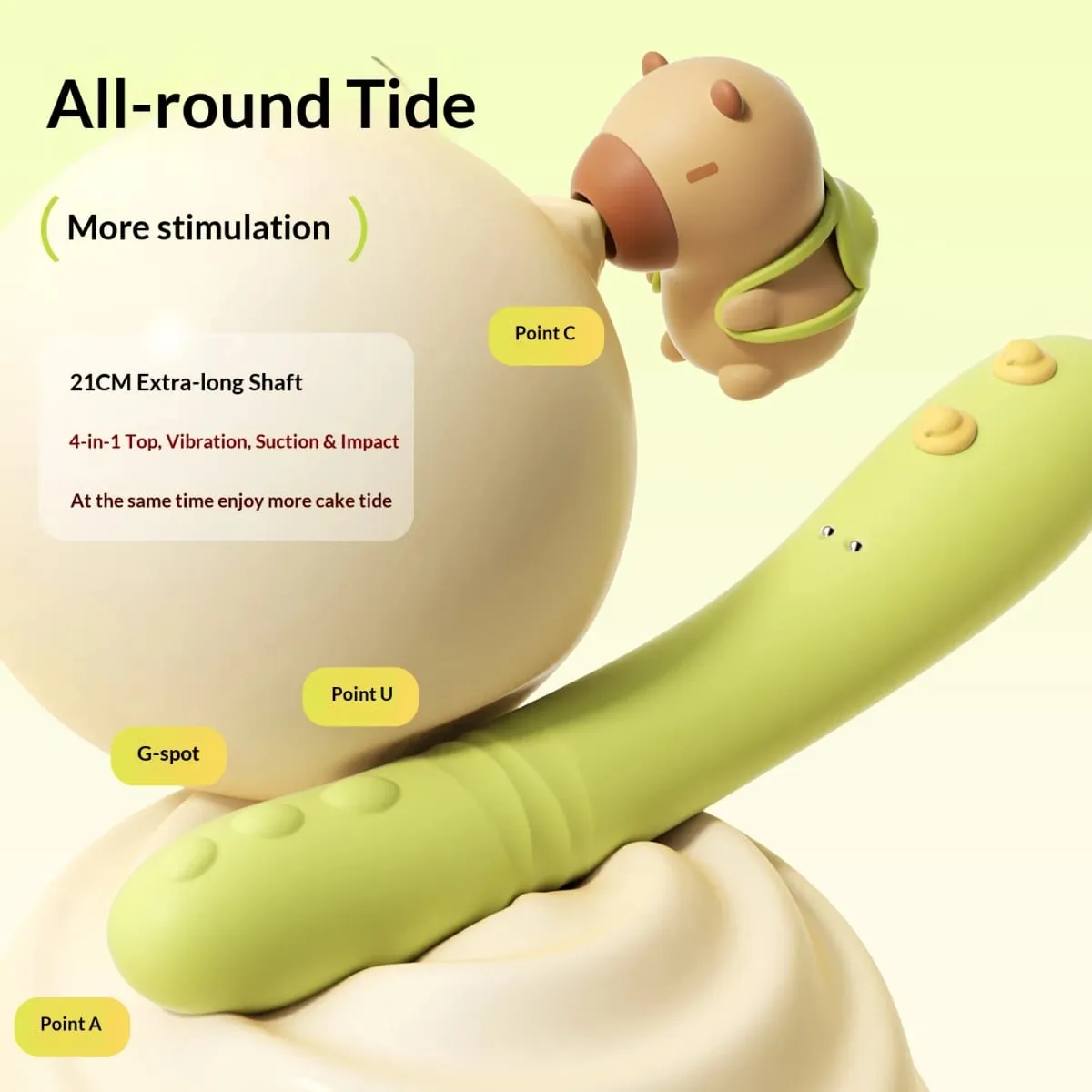 2-in-1 Vibrator Split-Design Sex Toy Women's Clitoral Suction Vibrator Silicone Dildo G-Spot Thrusting Dildo Adult Toys
