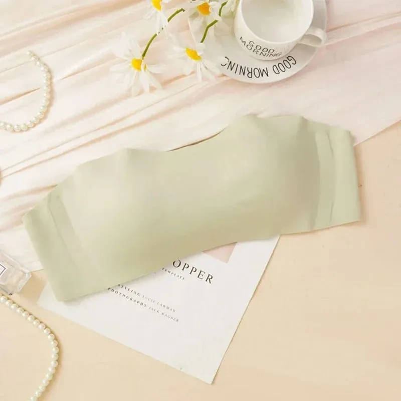 Baju Atasan Tiub Sekeping Lancar Wanita Pad Boleh Tanggal Intimate Asas Hitam/Putih/Kulit Wanita Bra Tanpa Tali Bandeau Pakaian Dalam Seksi