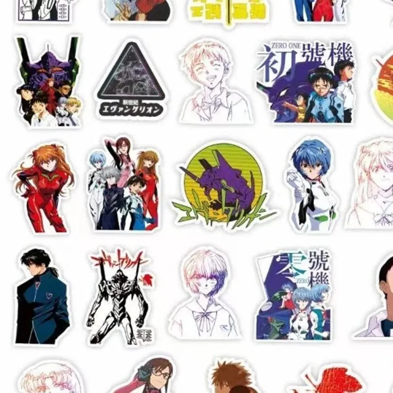 75pcs Evangelion EVA Rei Asuka Stickers Anime Cool Cartoon Decals DIY Water Bottle PVC Waterproof Skateboard Sticker Toys Gift