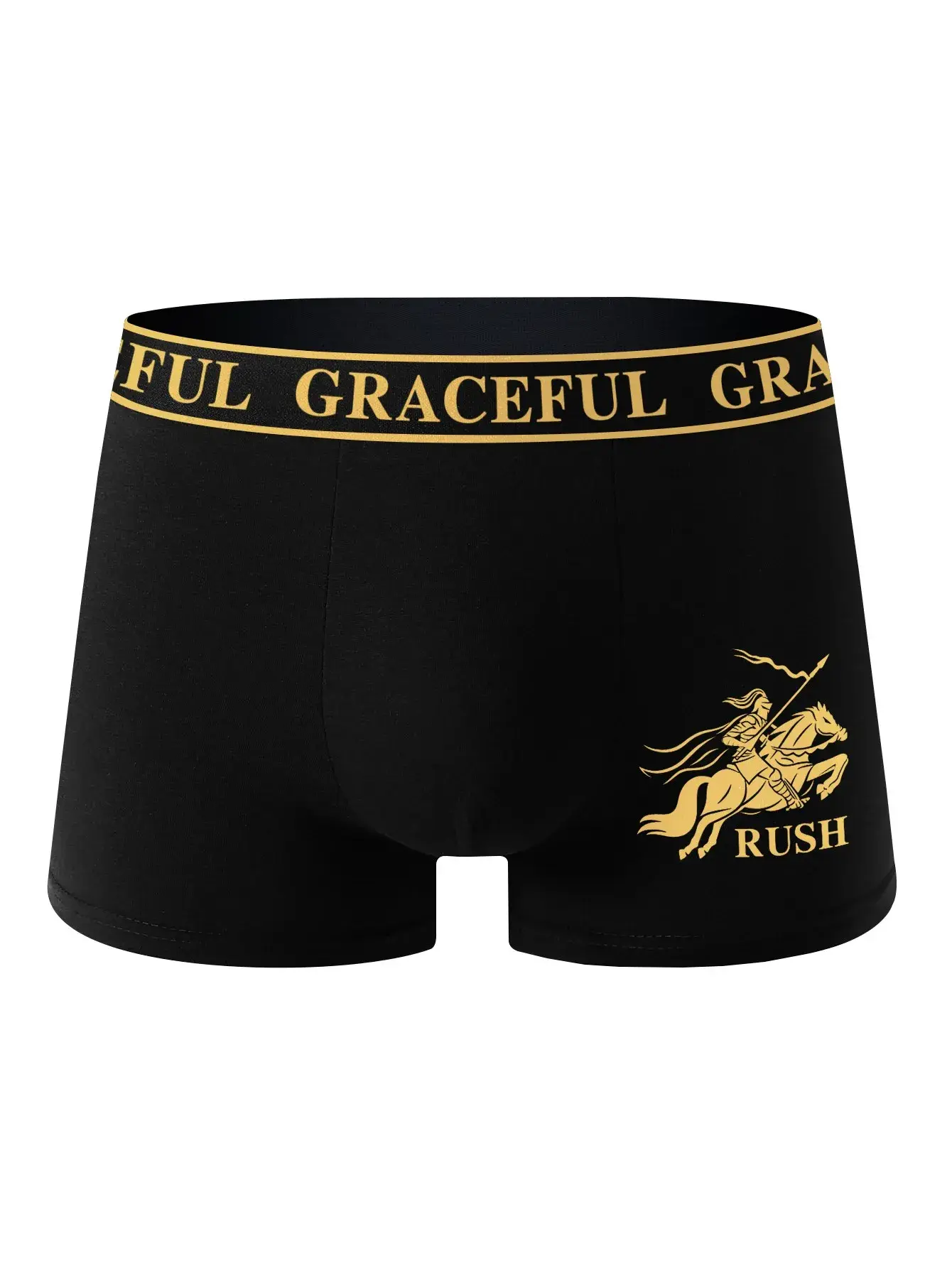4-Pack Men's Underwear Comfortable Breathable Soft Boxer Shorts Black Gold High-End Sporty Casual Men's Briefs Underwear