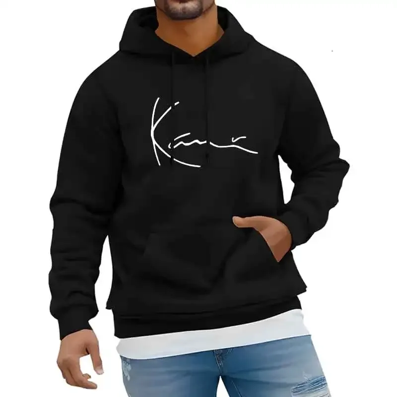 Men Blue White Fashion Trends Hoodie Print Casual Streetwear Sports Jogging Sweatshirt Pullover Spring Autumn Daily Unisex Cloth