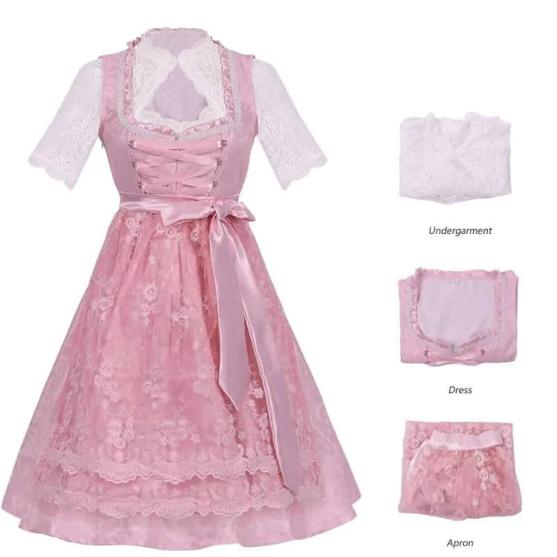 2026 German Oktoberfest Dress for Women (Includes Lingerie and Apron) Halloween and Carnival Costume Bavarian-Style Maid Outfit