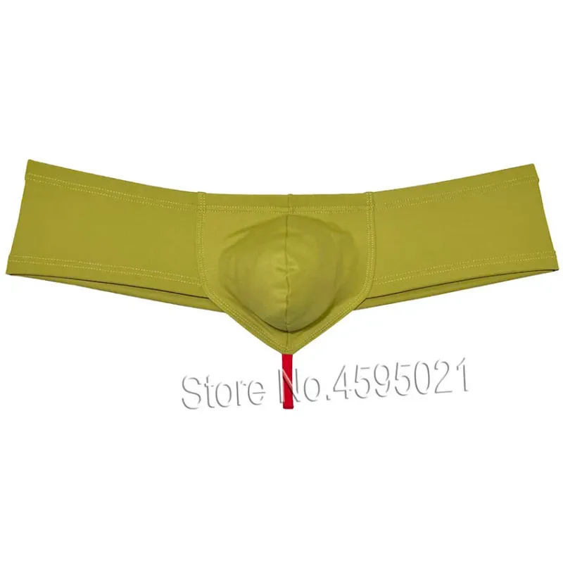 Men's Sexy Low Rise Mini Briefs Panties Solid String Crotch Brazilian Bikini Underwear Solid Enhance Pouch Boxer Briefs for Men