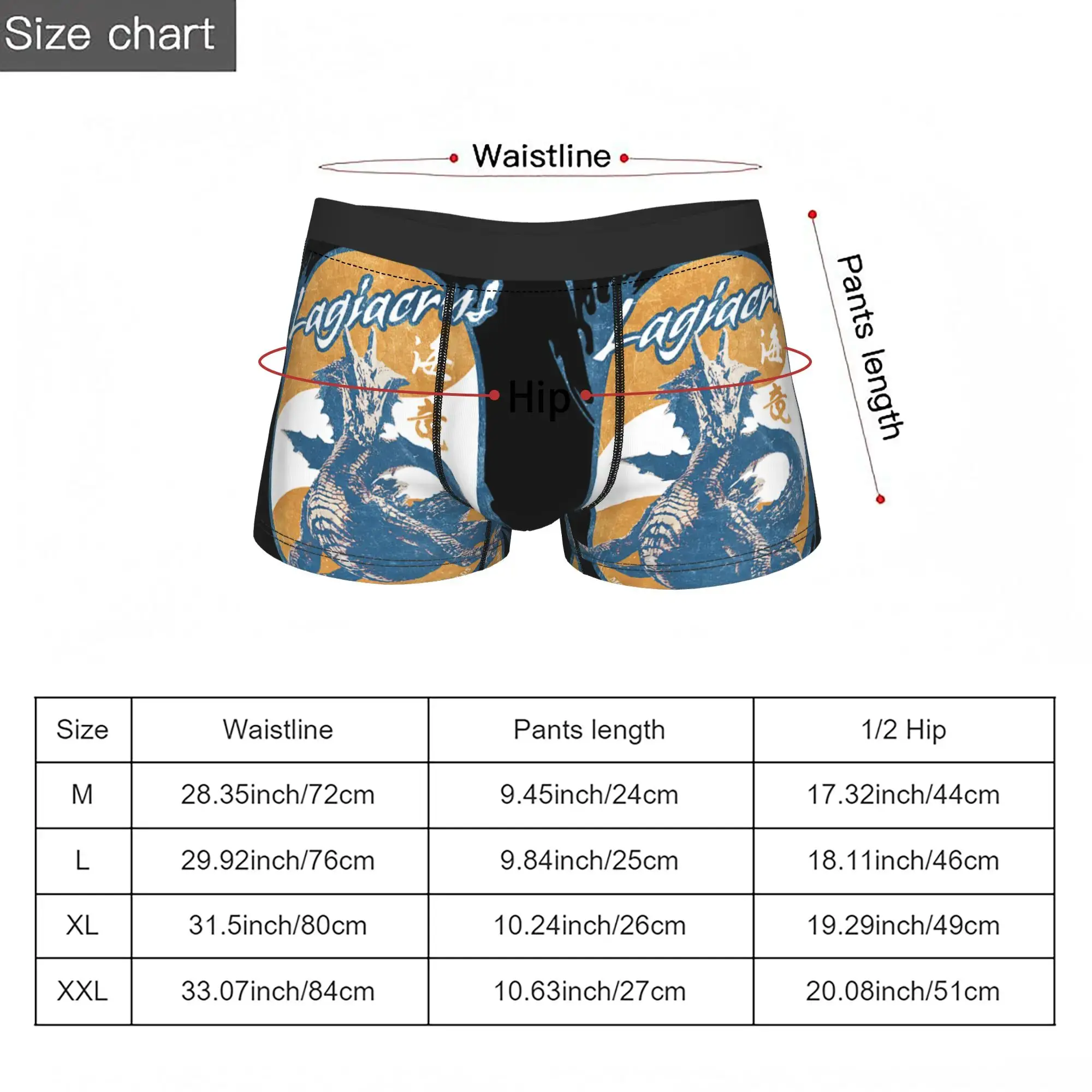 Wilds Lagiacrus BP Monster Hunter Underpants Breathbale Panties Men's Underwear Ventilate Shorts Boxer Briefs
