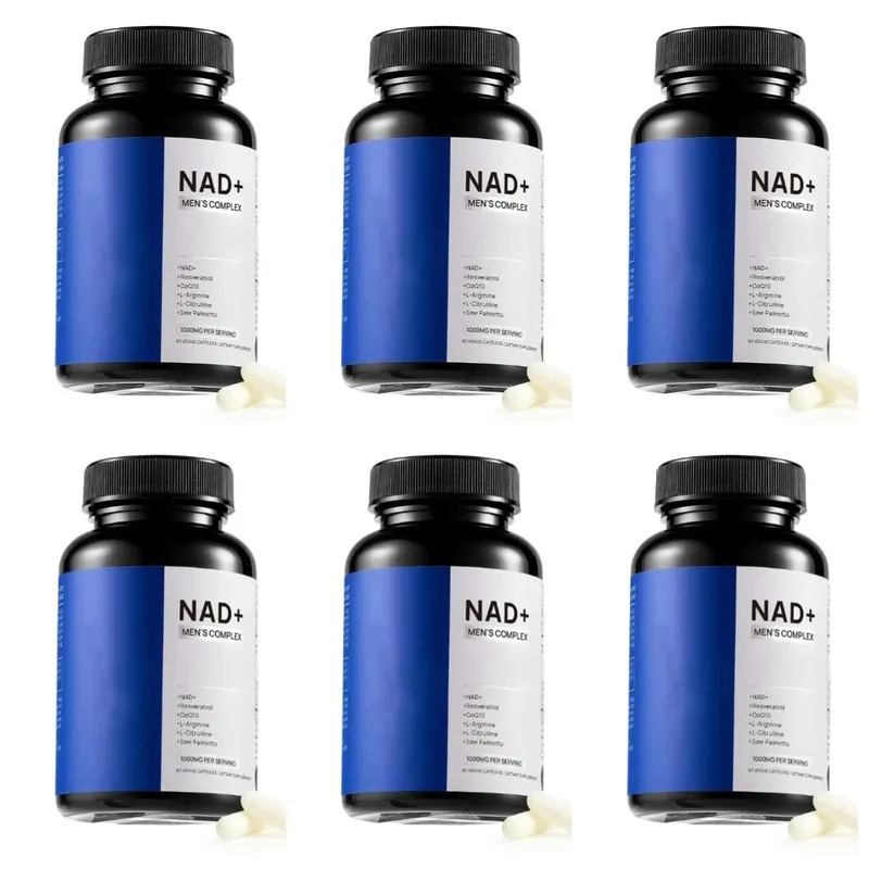 NAD+ Men's Complex Capsules 1000mg with CoQ10 Resveratrol Cellular Energy & Vitality Supplement Supports Muscle Health 60 Count