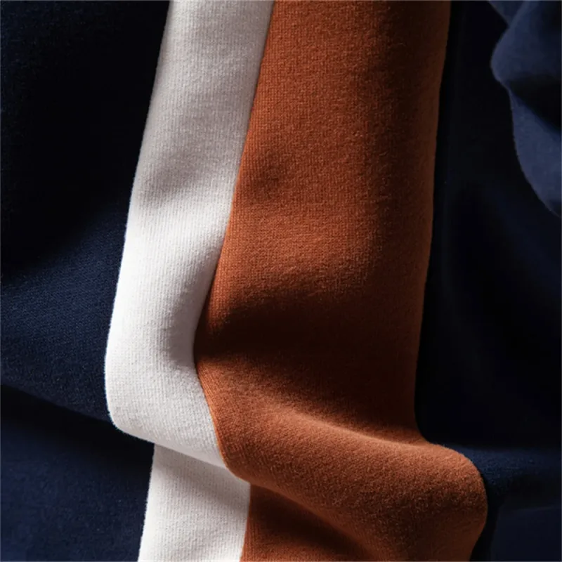 Mens Patckwork Cotton-blend Crew Neck Sweatshirts Fashion Casual Sport Round Neck Pullover Sweatshirt for Men