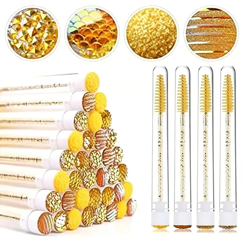 New 20/40pcs Disposable Eyelash Brush Tube Mascara Wands Tubes Dust-proof Lash Spoolies Storage Makeup Tool HZS36