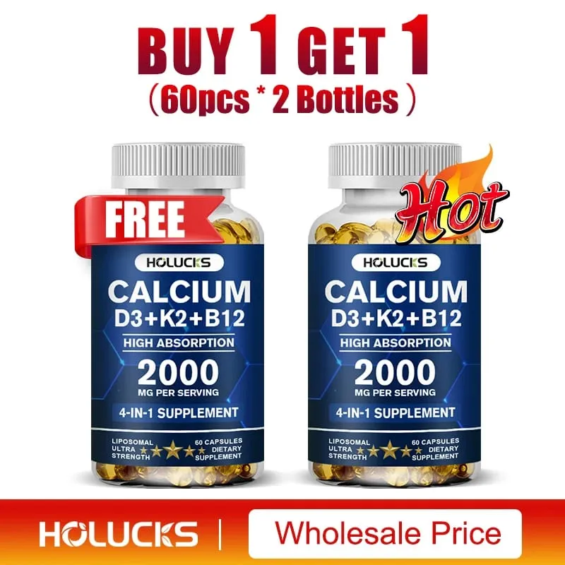 Calcium Supplements with Vitamin D3 K2 Support Bone Muscle TeethHealth Replenish Joints Calcium Absorption