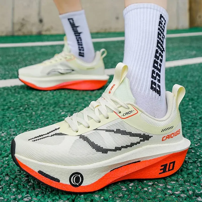 Running Shoes Carbon Board Marathon Cushion Men Sports Breathable Lightweight Women Comfortable Athletic Nonskid Sneakers Casual
