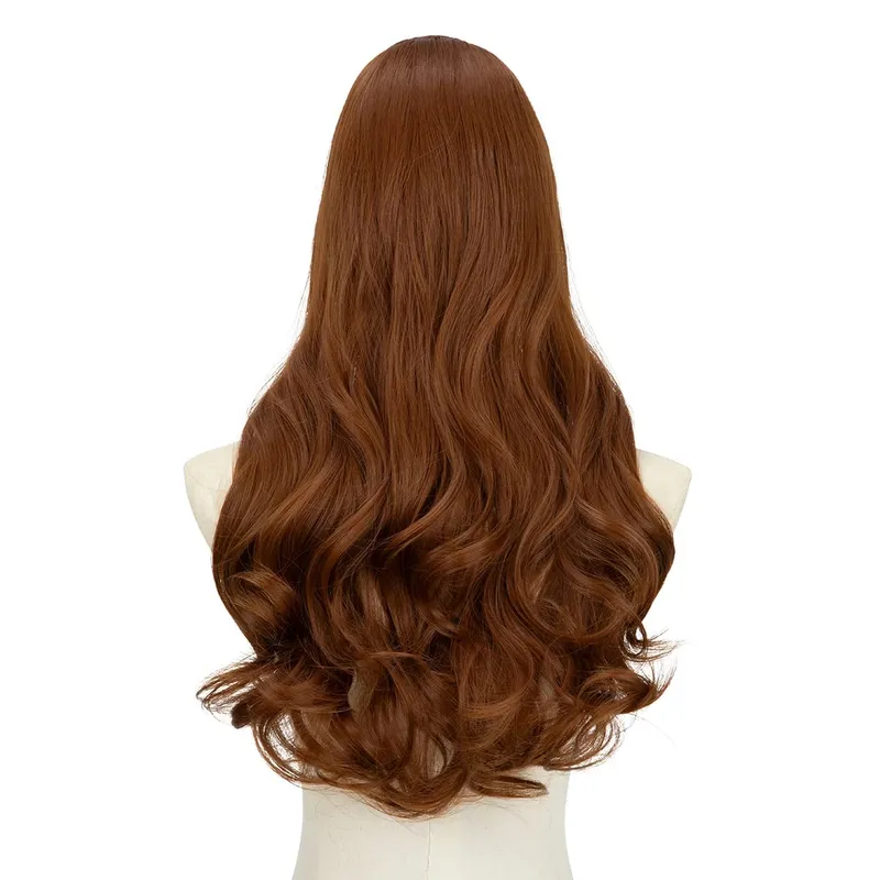 Extension de cheveux synthétiques à Clip en U de qualité supérieure, postiche longue, épaisse et bouclée, Blonde naturelle, faux cheveux résistants à la chaleur pour femmes