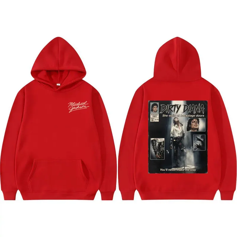 Michael Jackson Dirty Diana Hoodie King of Pop Bad Era Rock Sweatshirts Men Women Fashion Hip Hop High Quality Hoodie Streetwear