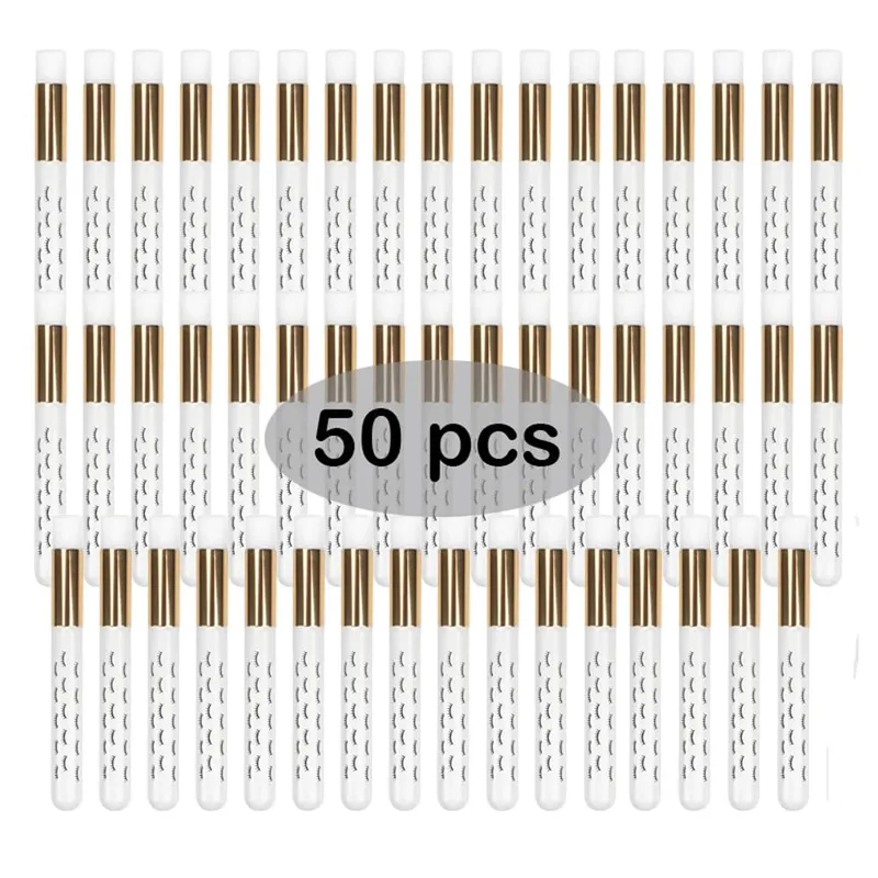 50Pcs Professional Soft Lash Extension Shampoo Brushes Deep Cleansing Eyelash Eyebrow Nose Peel Care Salon Beauty Supplies Tools