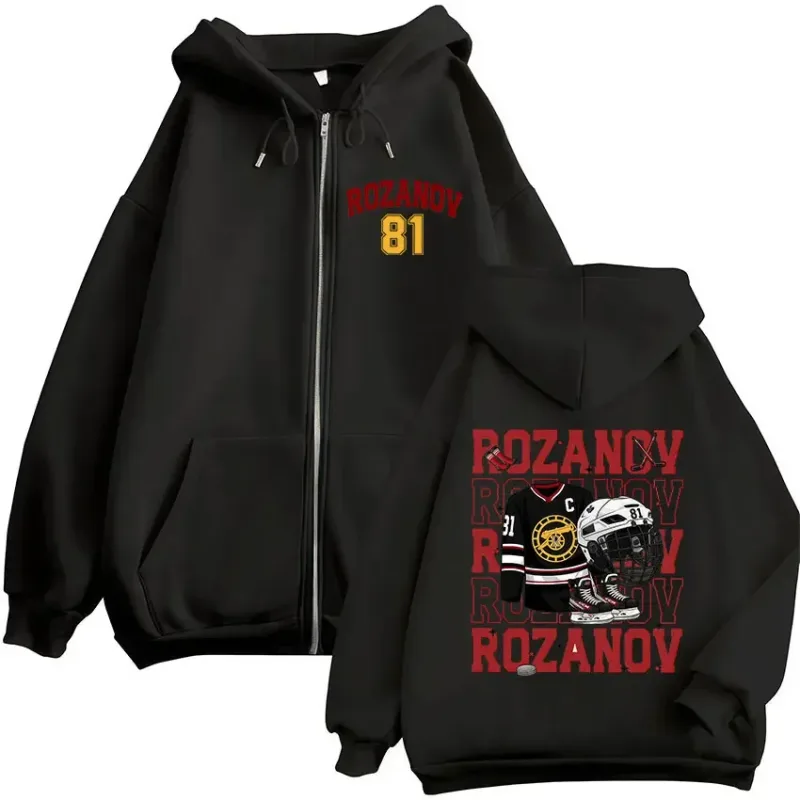 Heated Rivalry Ilya Rozanov 81 Boston Raiders Merch Zipper Hoodies Men's Women Clothing Fashion Zip Up Sweatshirts Jackets Coats
