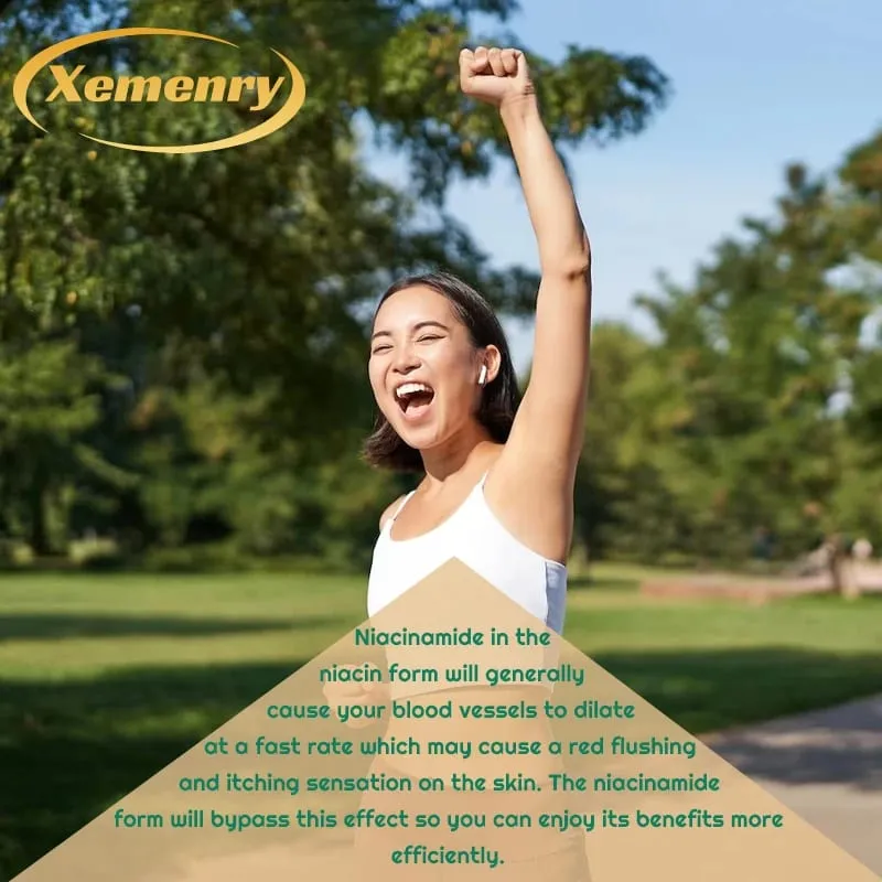 Niacinamide Vitamin B3 Capsules - Supports Brain Function and Heart Health Boosts Energy Production and Enhances Immunity