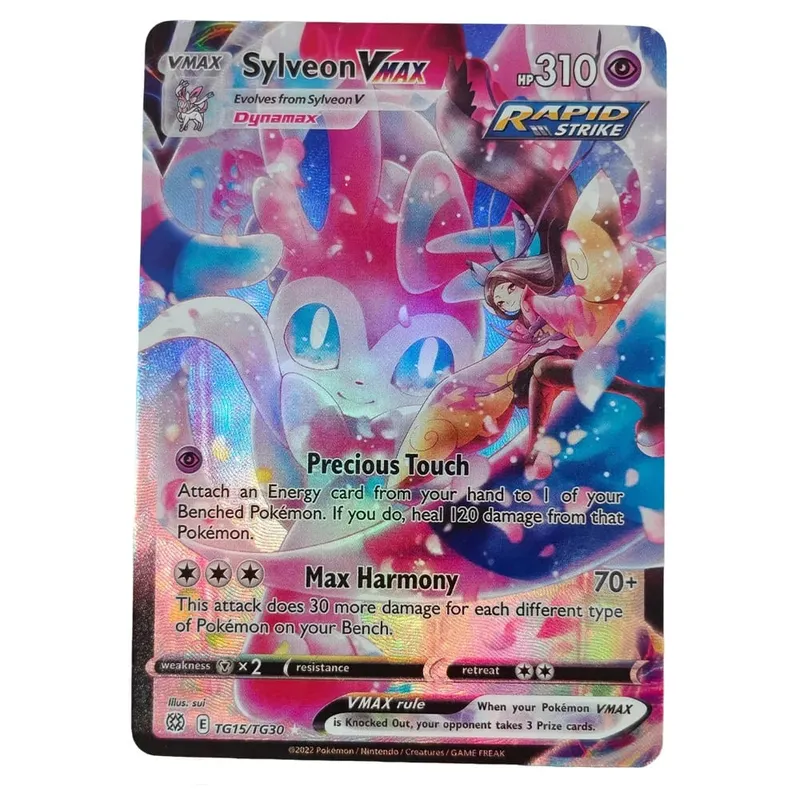 Self Made Proxy English Umbreon Sylveon Vmax EX TG23 TG15 RC6 RC21 Game Hobby Collection Flash Card Toy
