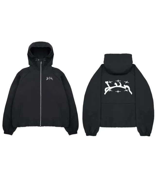 Black Gothic Zip Up Hoodies Retro Hip Hop Graphic Patchwork Hoodie Y2k Men Women Punk Patch Harajuku Jacket Clothing