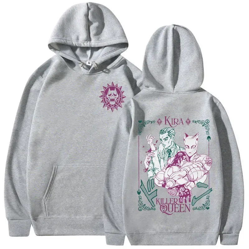 Anime JoJo Bizarre Adventure Hoodies Kira Yoshikage Killer Queen Sweatshirts Men Women Clothing Fashion Casual Comfort Pullovers