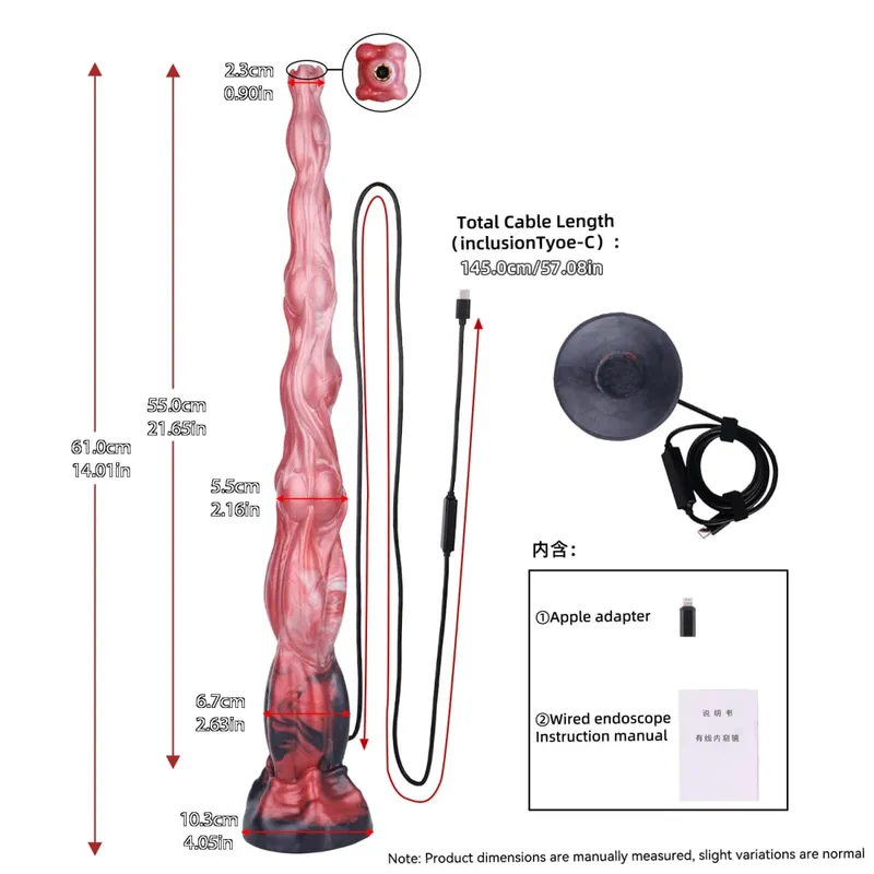 Silicone Long Anal Plug with Smart Endoscope Function G Spot Deep Stimulate Sex Toys Camera LED Light Body Exploration