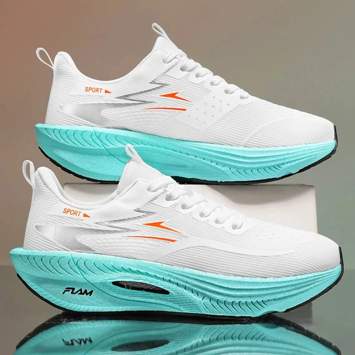 Men Running Shoes Carbon Plate Cushioned Anti Slip Breathable Mesh Athletic Sneakers for Women Marathon Training Tennis Sports