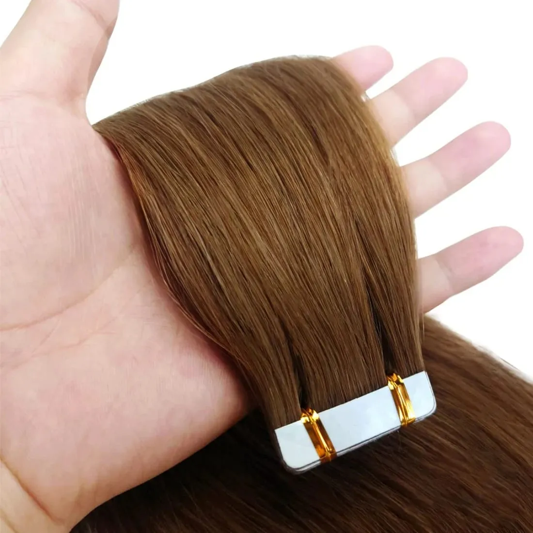 Human Hair Tape In Hair Extensions Invisible Straight Seamless Brown Natural Hair Extensions Tape Ins Human Hair