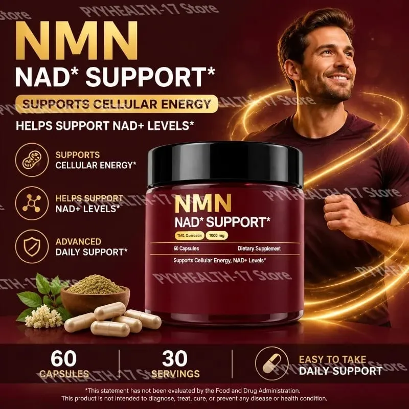 NMN NAD+ Support Supplement 1000mg with TMG & Quercetin for Cellular Energy Healthy Aging & Antioxidant Support 60 Capsules