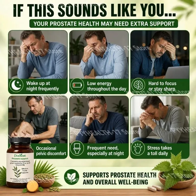 Prostate Support Capsules with Zinc and Vitamin B6 Saw Palmetto and Stinging Nettle Extracts for Support 60 Capsules