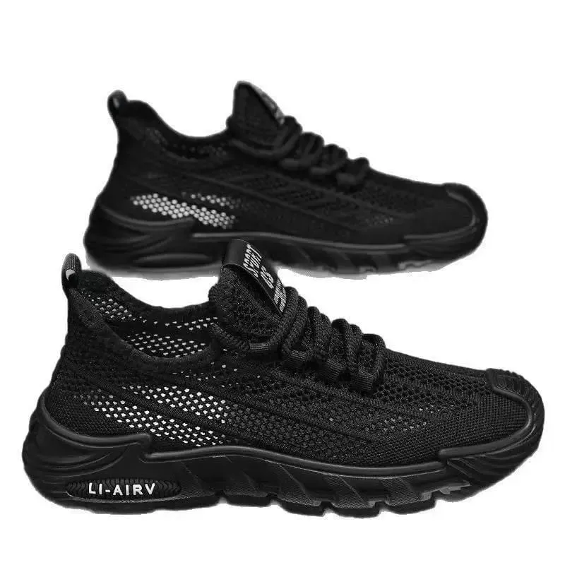 Men's Summer Breathable Anti-Slip Running Shoes Soft Bottom Mesh Upgraded Work Casual Sports Trendy Shoes Hollow out Design