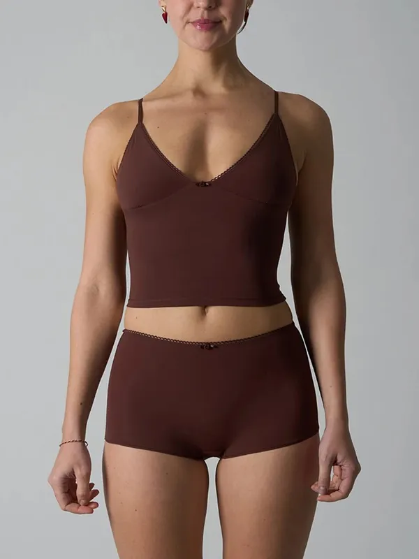 Solidny, cienki, bezszwowy komplet bielizny damski koronkowy wykończenia trójkątny kubek Camisole z bokserkami wysoka elastyczność wąskie komplety biustonoszy z kwiatowym wzorem