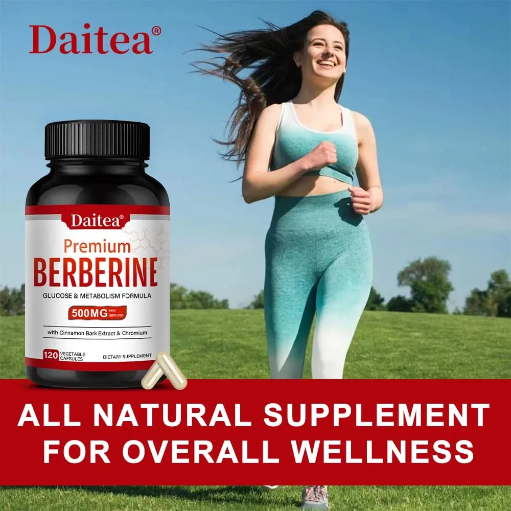 Berberine HCL 500mg Capsules with Cinnamon Antioxidant Support Heart Metabolic Cardiovascular Digestive & Immune Health