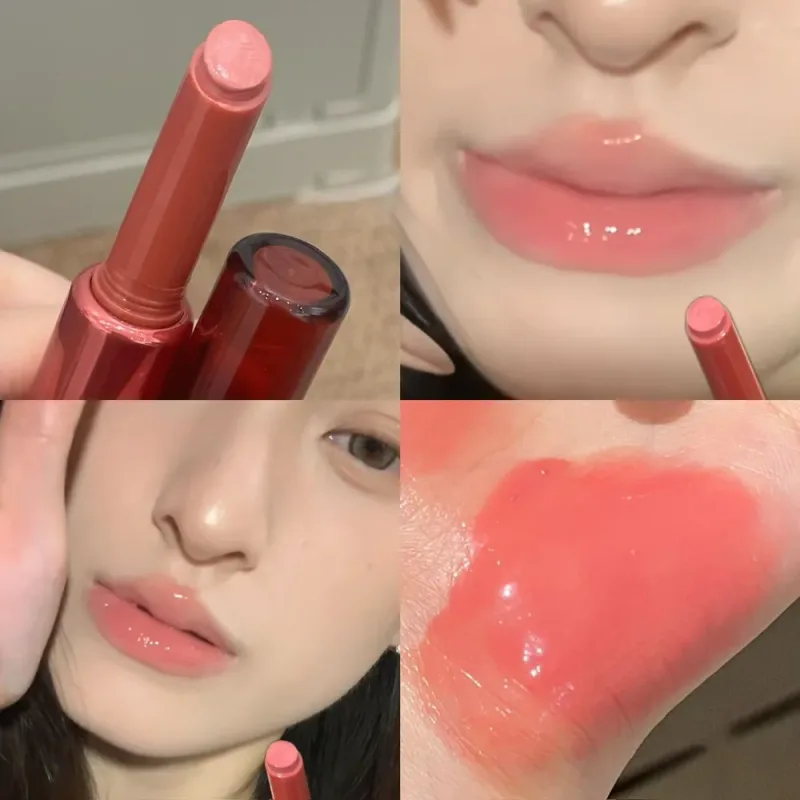 Mirror Glass Solid Lip Glaze Water Light Flash Lip Stick Moisturize Plumper Tint Lip Oil Balm Press Lipstick Cosmetic