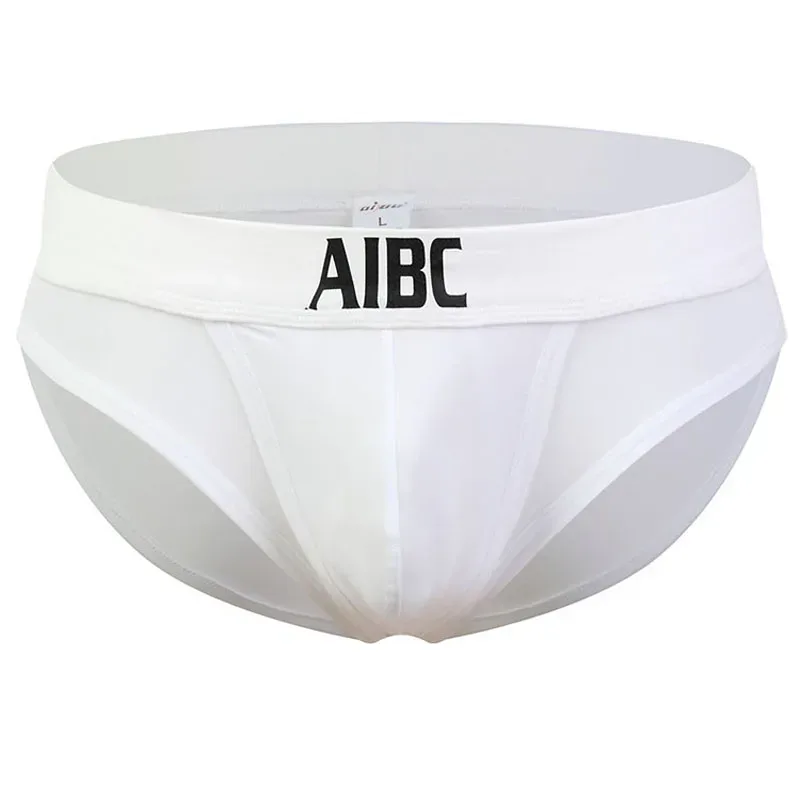 Ice Silk Underwear For Men Big Pouch Open Front Briefs Low Rise Underpants Gun Separation Breathable