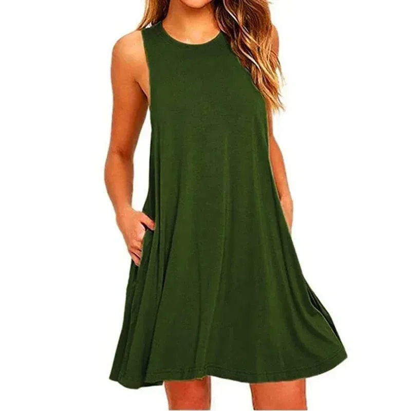 Vrouwen Zwart Wit Zomerjurk 2025 Polyester Korte Mouw O-hals Tops Casual Losse Jurk Vrouwelijke Straat Bohemian Jurk Vestidos