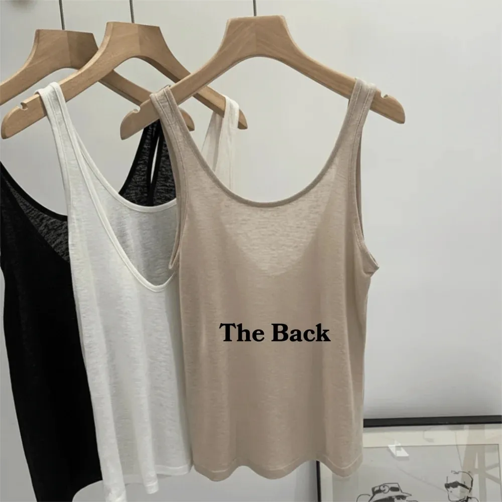 Plus Siz Women's Sleeveless Top High Low Neck Double Sided Wear Loose Fit Top Loose Drapey Style U Neck Halter Vest for Women