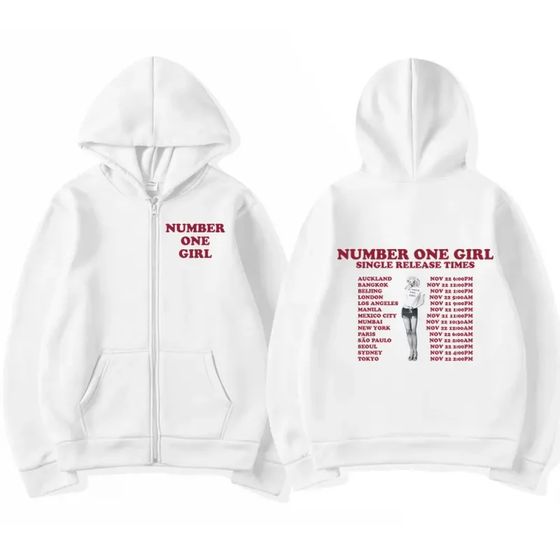 Rosé Nummer Een Meisje Album Rits Hoodies Kpop Mannen Vrouwen Kleding Lange Mouw Zip Up Sweatshirts Fleece Oversized Truien Y2K