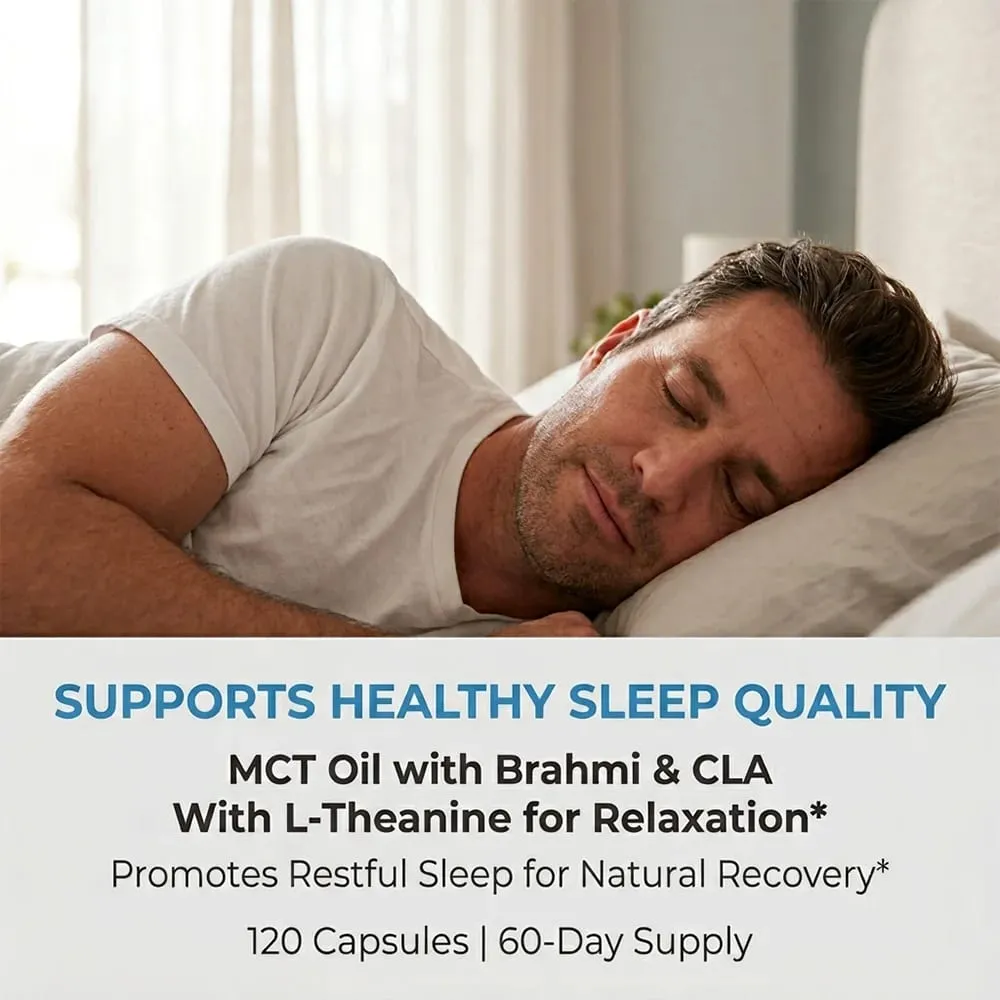MCT Oil Capsules Natural Clean Energy & Cognitive Focus Supplement Clarity Brain & Body Gut Wellness Support Non-GMO