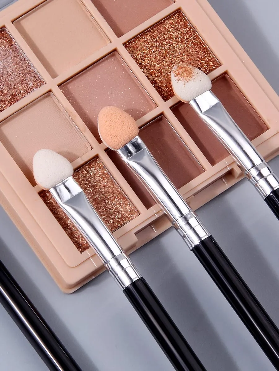 10Pcs Dual-Color Sponge Eyeshadow Brushes Makeup Tools Eyeshadow Stick Sponge Head Nail Smudge Brush