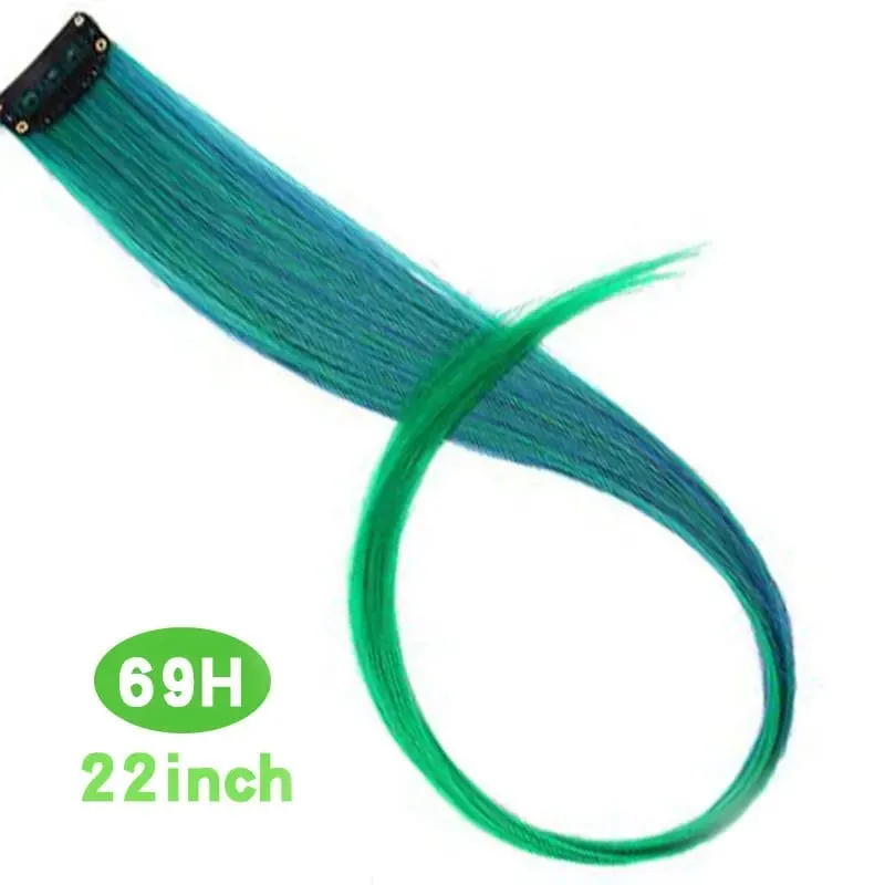 Fashion Color Hair Pieces Hanging Ear Dye Hair Extensions Color Strips One Clip Long Hair Extensions for Woman Daily Use