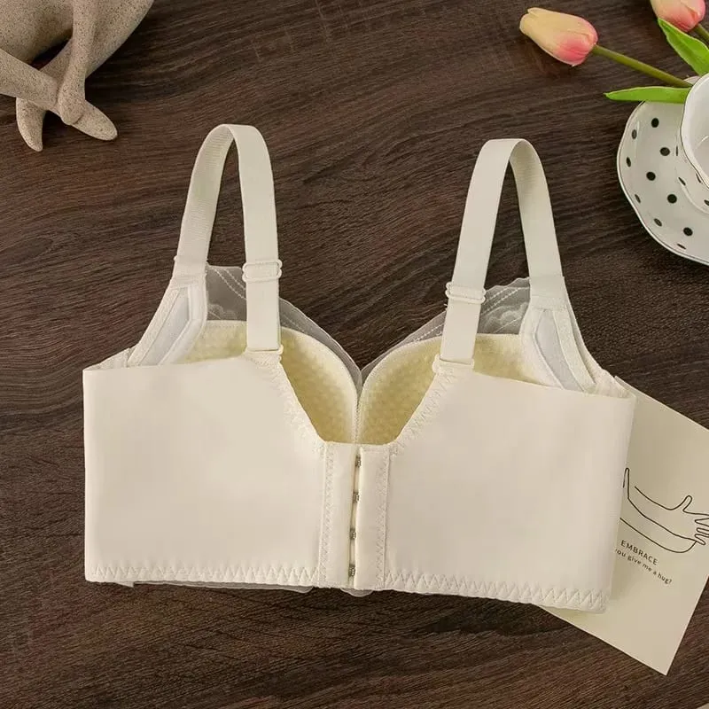 34-40 BC Thin Wire-Free Comfort Bras for Women Sexy Lace Push-Up Anti-sagging Bras Adjustable Straps Breathable Lingerie