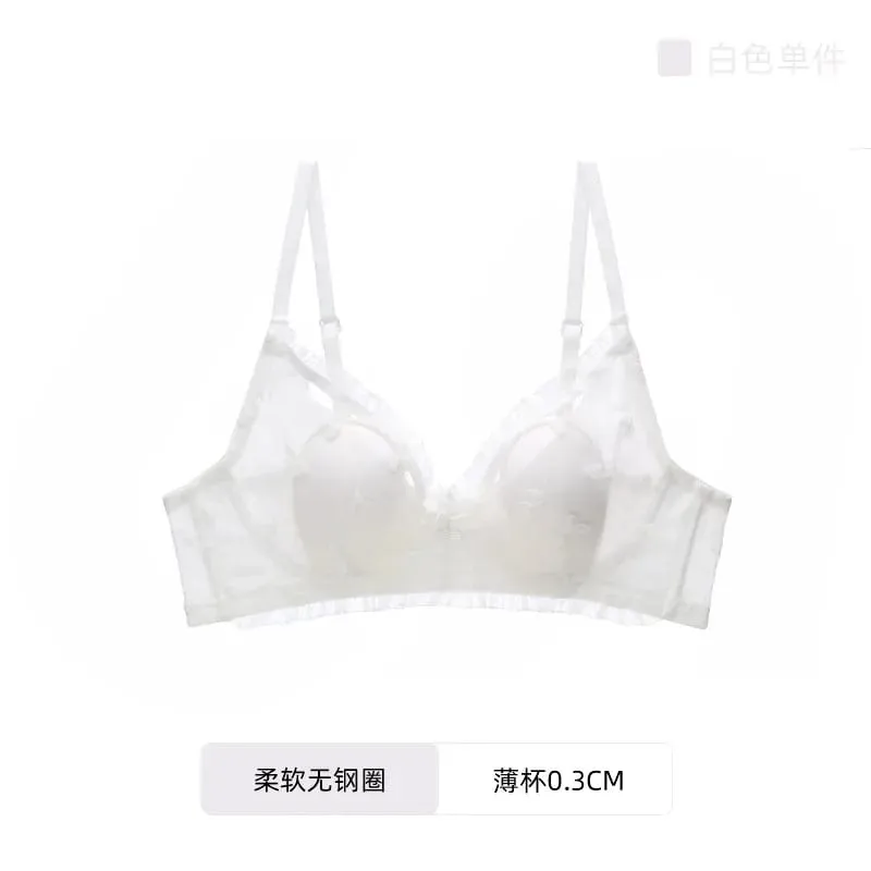 Sutiã Com Orelhas De Coelho Estilo Japonês Ultrafino Aumenta Peito Pequeno Sustenta Grande Anti-Caída Conjunto Lingerie